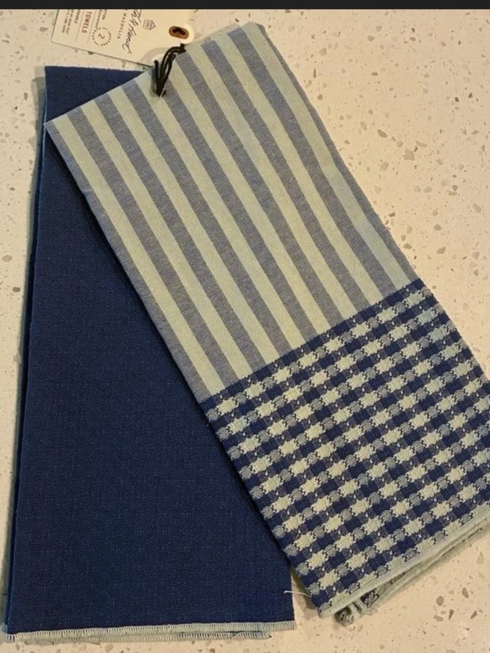 2pk Kitchen Towel Set Navy/ Blue Striped - Hearth & Hand™ with Magnolia